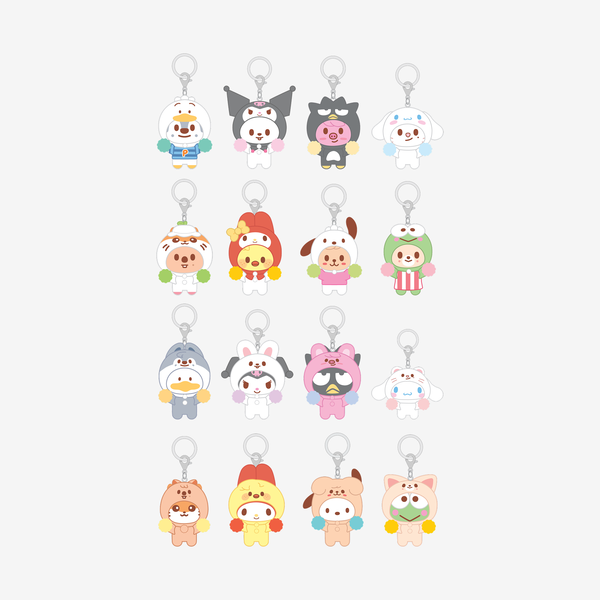 STRAY KIDS - SECRET FLOCKED FIGURE KEYRING - CHEER UP Version - SKZOO X SANRIO CHARACTERS